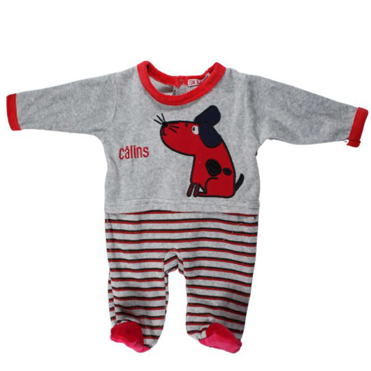 Picture of IK1657-6324- FLEECY BABY GROW /ONESIE BOYS 1M UP TO 24/36M